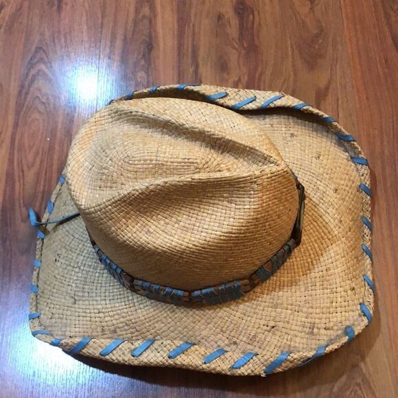 Bullhide beige and turquoise cowboy hat S